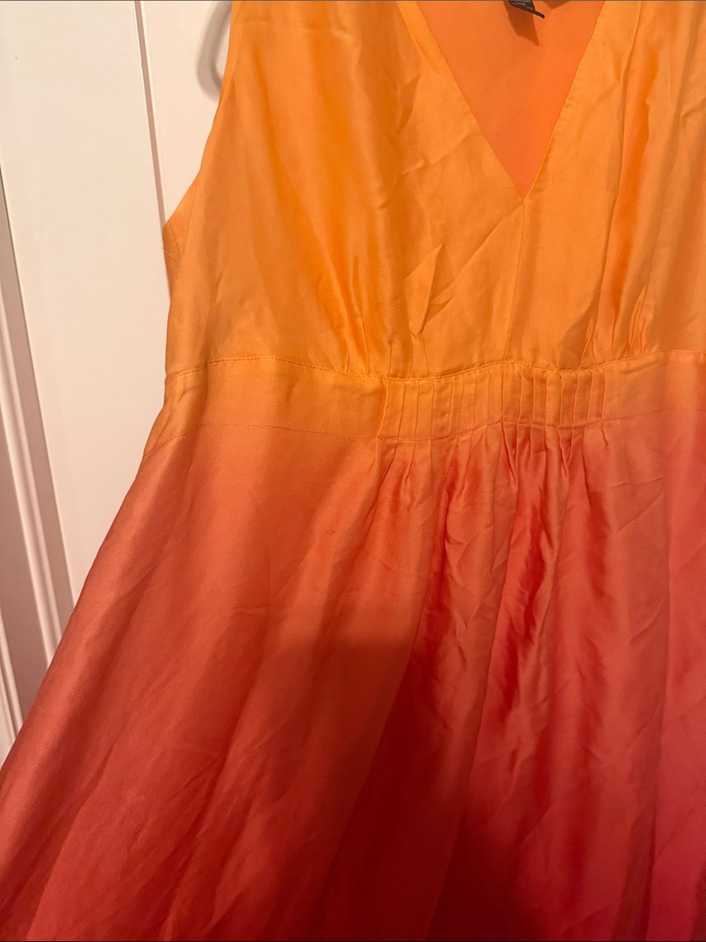 INC International Concepts 100% Silk Orange to Pink Ombré Sleeveless Dress - Picture 8 of 8